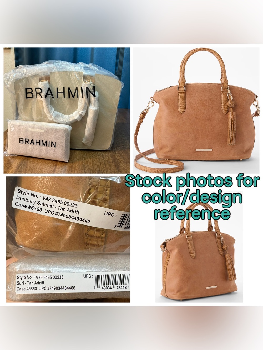 Brahmin NWT Duxbury & Suri - Tan Adrift - Camel Brown - Soft Leather - Picture 3 of 14